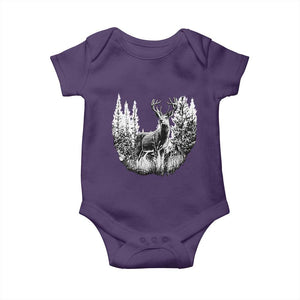 Deer Hunting Baby Onesie Deer Forest Nature Lover Stag Hunter TS02 Purple Print Your Wear