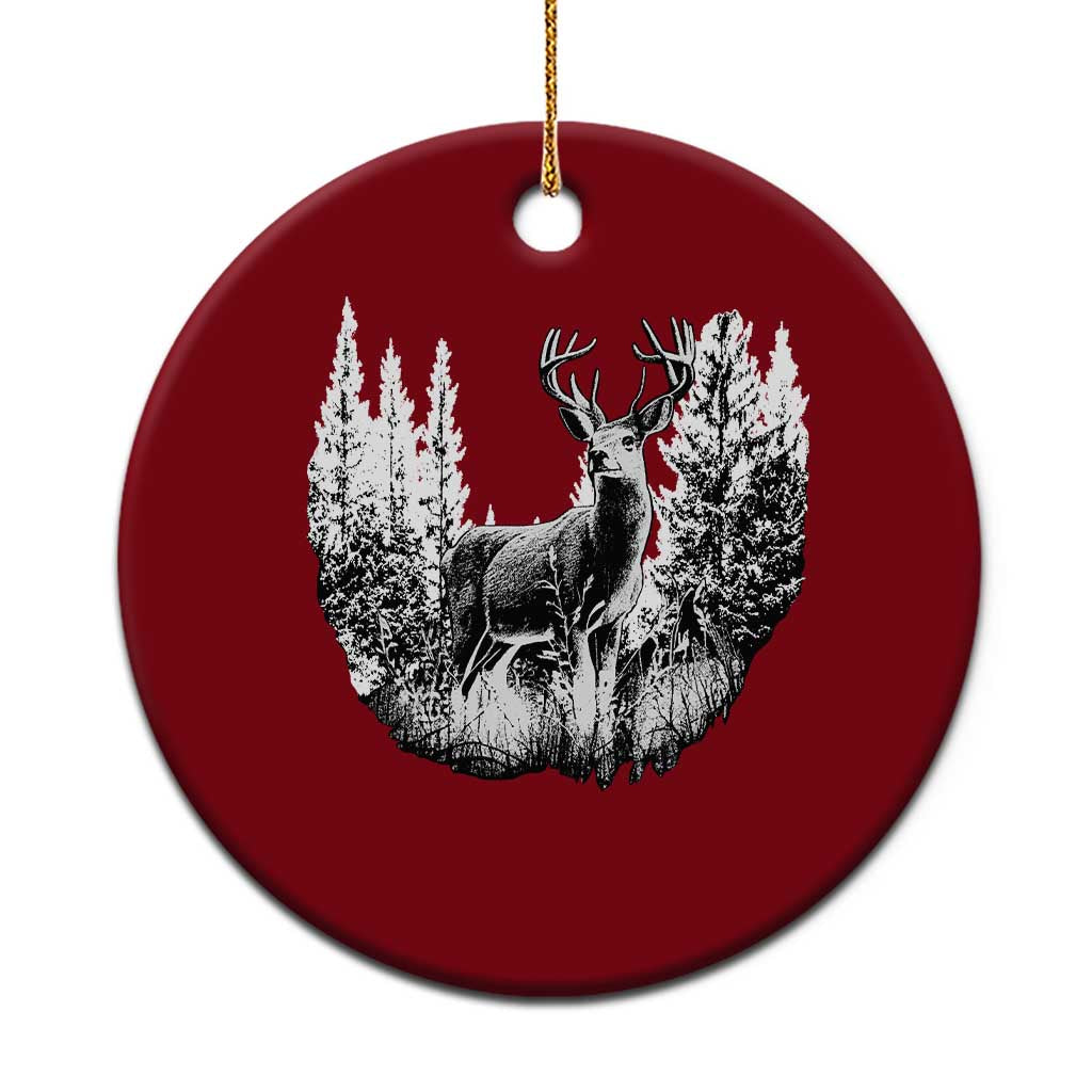 Deer Hunting Ceramic Ornament Deer Forest Nature Lover Stag Hunter TS02 1pc Red Print Your Wear