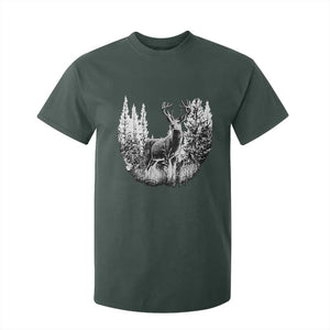 Deer Hunting T Shirt For Kid Deer Forest Nature Lover Stag Hunter TS02 Dark Forest Green Print Your Wear