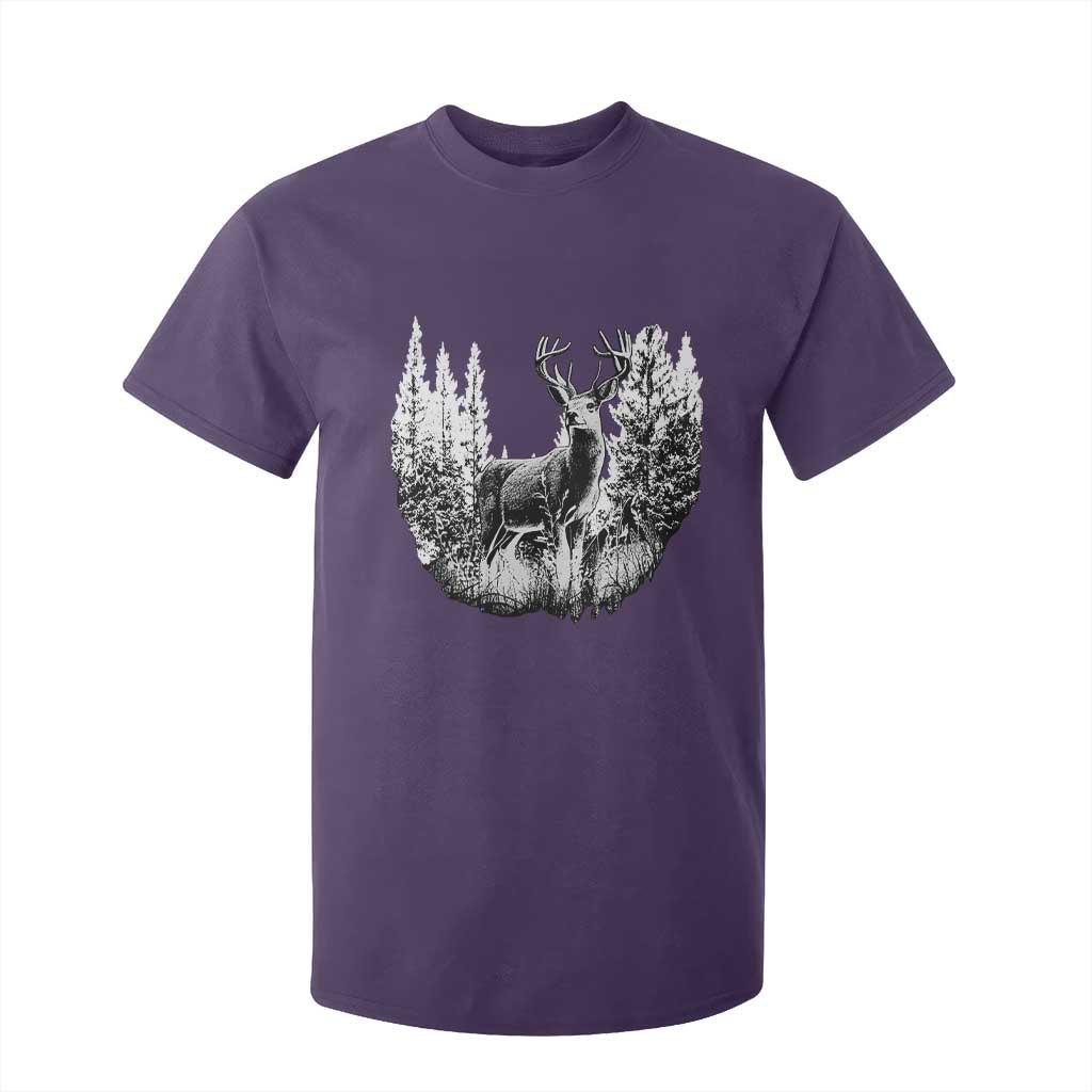 Deer Hunting T Shirt For Kid Deer Forest Nature Lover Stag Hunter TS02 Purple Print Your Wear