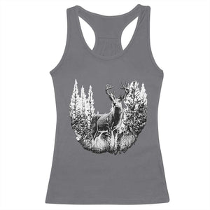 Deer Hunting Racerback Tank Top Deer Forest Nature Lover Stag Hunter TS02 Charcoal Print Your Wear
