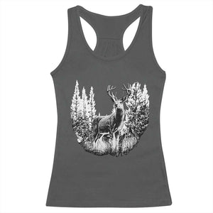 Deer Hunting Racerback Tank Top Deer Forest Nature Lover Stag Hunter TS02 Dark Heather Print Your Wear