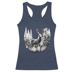 Deer Hunting Racerback Tank Top Deer Forest Nature Lover Stag Hunter TS02 Navy Print Your Wear