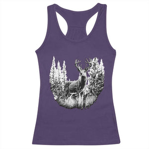Deer Hunting Racerback Tank Top Deer Forest Nature Lover Stag Hunter TS02 Purple Print Your Wear