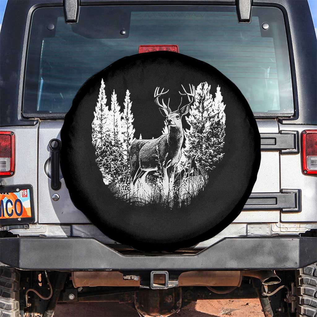 Deer Hunting Spare Tire Cover Deer Forest Nature Lover Stag Hunter TS02 No hole Black Print Your Wear