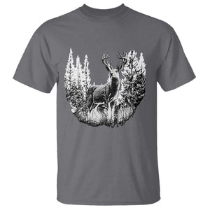 Deer Hunting T Shirt Deer Forest Nature Lover Stag Hunter TS02 Charcoal Print Your Wear