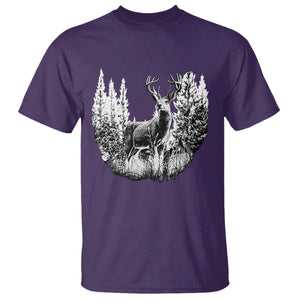 Deer Hunting T Shirt Deer Forest Nature Lover Stag Hunter TS02 Purple Print Your Wear