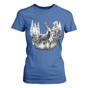 Deer Hunting T Shirt For Women Deer Forest Nature Lover Stag Hunter TS02 Royal Blue Print Your Wear