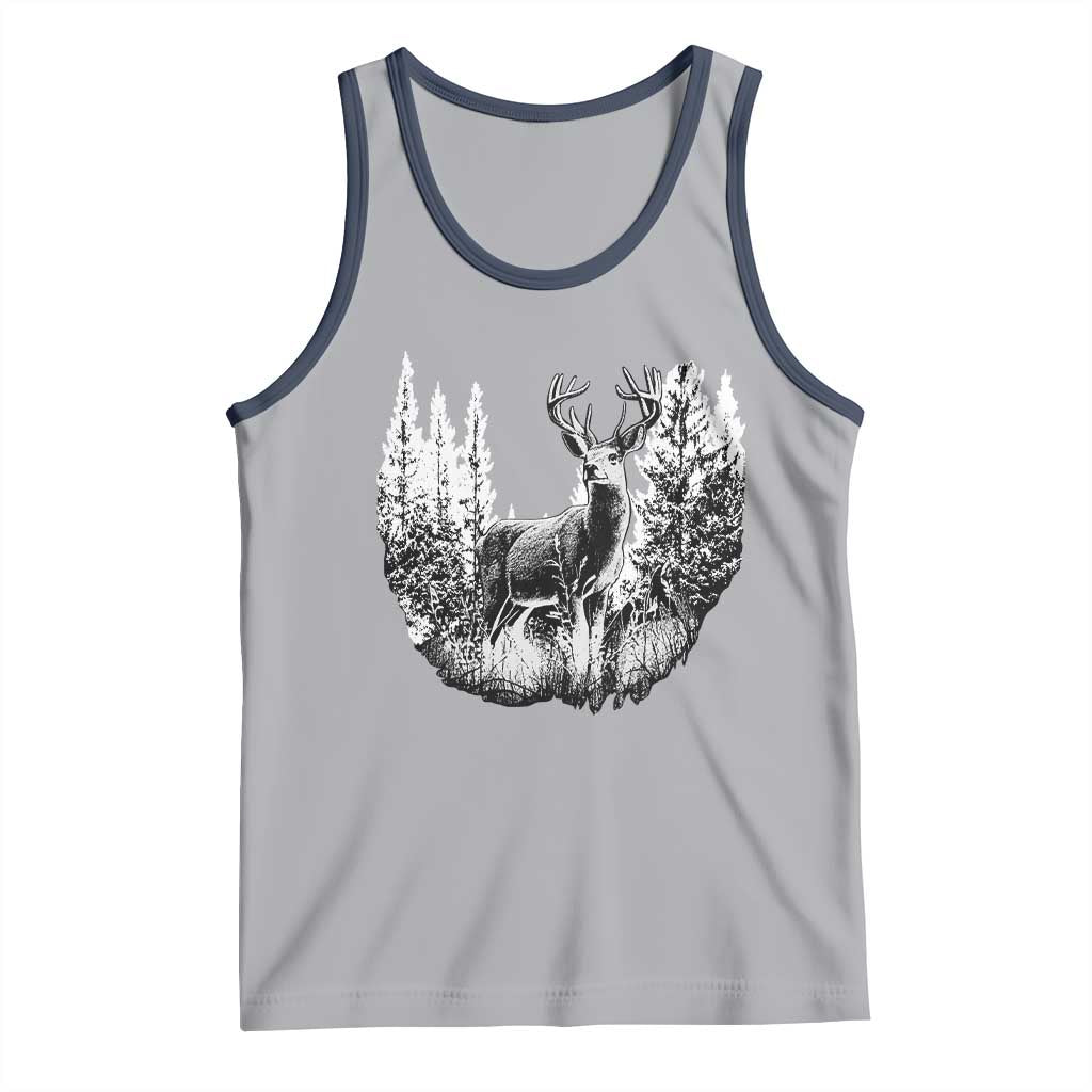 Deer Hunting Tank Top Deer Forest Nature Lover Stag Hunter TS02 Athletic Heather Navy Print Your Wear