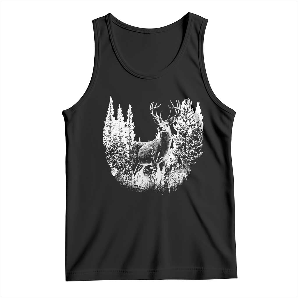Deer Hunting Tank Top Deer Forest Nature Lover Stag Hunter TS02 Black Print Your Wear