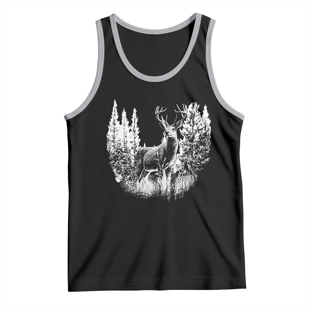 Deer Hunting Tank Top Deer Forest Nature Lover Stag Hunter TS02 Black Athletic Heather Print Your Wear