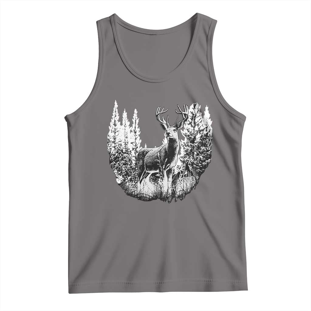 Deer Hunting Tank Top Deer Forest Nature Lover Stag Hunter TS02 Deep Heather Print Your Wear