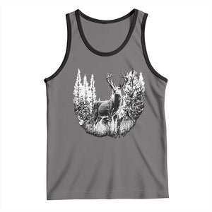 Deer Hunting Tank Top Deer Forest Nature Lover Stag Hunter TS02 Deep Heather Black Print Your Wear