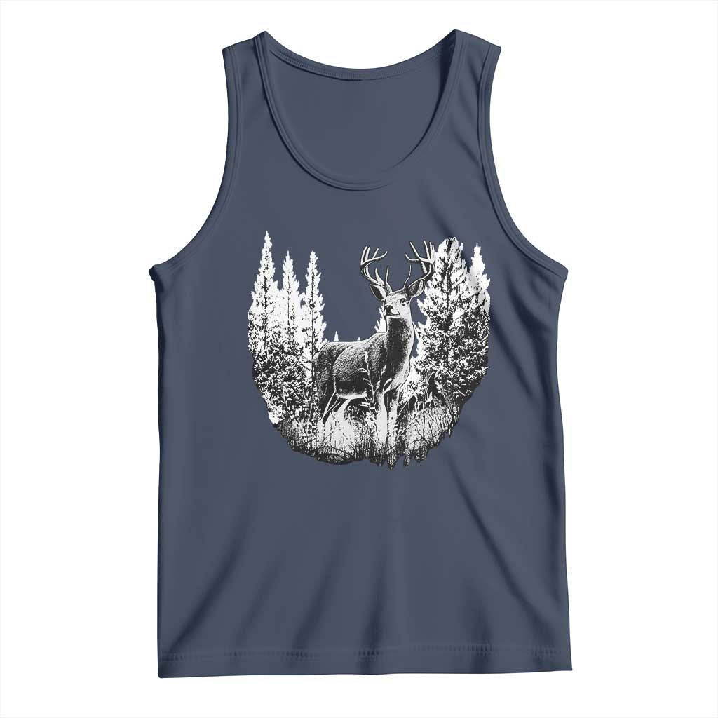 Deer Hunting Tank Top Deer Forest Nature Lover Stag Hunter TS02 Navy Print Your Wear