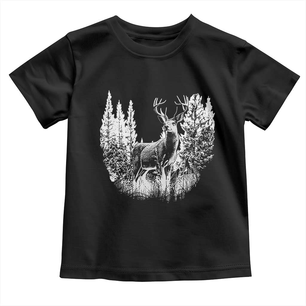Deer Hunting Toddler T Shirt Deer Forest Nature Lover Stag Hunter TS02 Black Print Your Wear