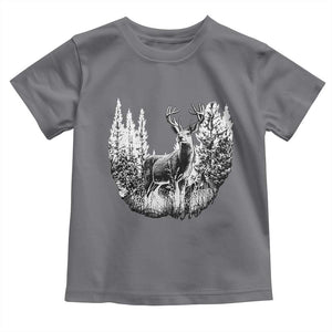 Deer Hunting Toddler T Shirt Deer Forest Nature Lover Stag Hunter TS02 Charcoal Print Your Wear