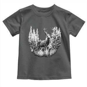 Deer Hunting Toddler T Shirt Deer Forest Nature Lover Stag Hunter TS02 Dark Heather Print Your Wear