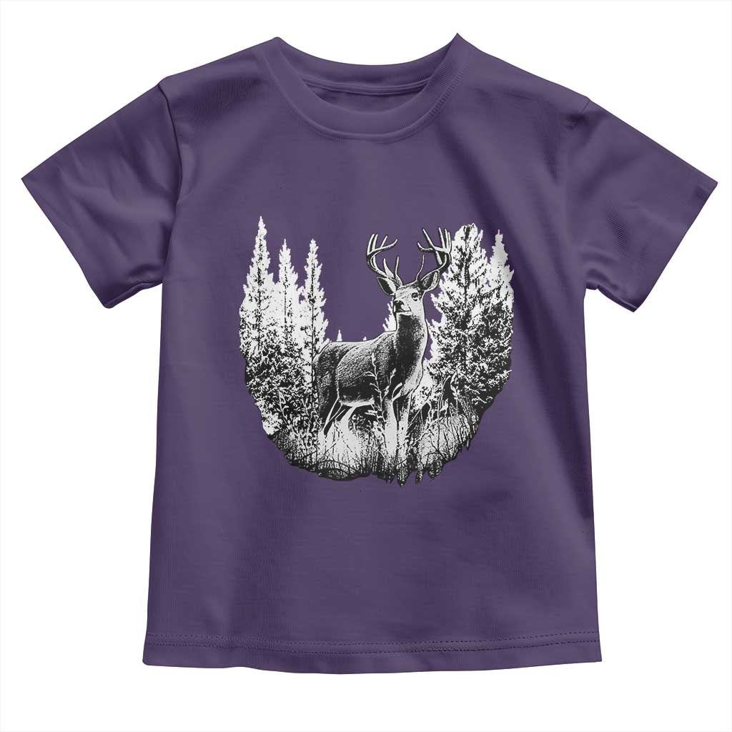Deer Hunting Toddler T Shirt Deer Forest Nature Lover Stag Hunter TS02 Purple Print Your Wear