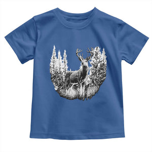 Deer Hunting Toddler T Shirt Deer Forest Nature Lover Stag Hunter TS02 Royal Blue Print Your Wear