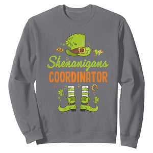 Funny St. Patricks Day Sweatshirt Shenanigans Coordinator Leprechaun Costume TS02 Charcoal Printyourwear