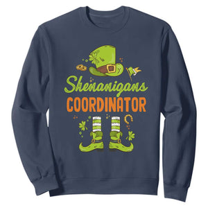 Funny St. Patricks Day Sweatshirt Shenanigans Coordinator Leprechaun Costume TS02 Navy Printyourwear
