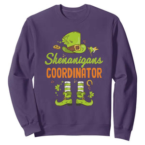 Funny St. Patricks Day Sweatshirt Shenanigans Coordinator Leprechaun Costume TS02 Purple Printyourwear