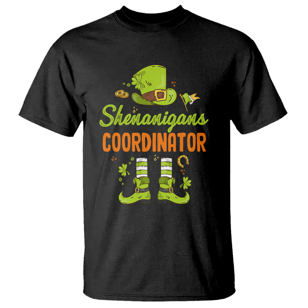 Funny St. Patricks Day T Shirt Shenanigans Coordinator Leprechaun Costume TS02 Black Printyourwear