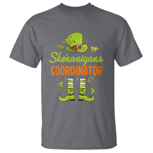 Funny St. Patricks Day T Shirt Shenanigans Coordinator Leprechaun Costume TS02 Charcoal Printyourwear