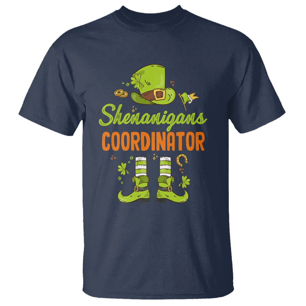 Funny St. Patricks Day T Shirt Shenanigans Coordinator Leprechaun Costume TS02 Navy Printyourwear