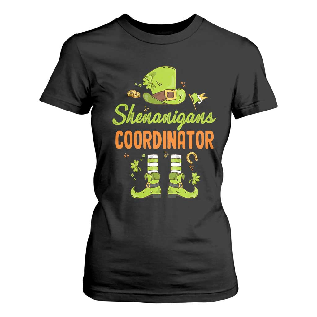 Funny St Patricks Day T Shirt For Women Shenanigans Coordinator Leprechaun Costume TS02 Black Print Your Wear