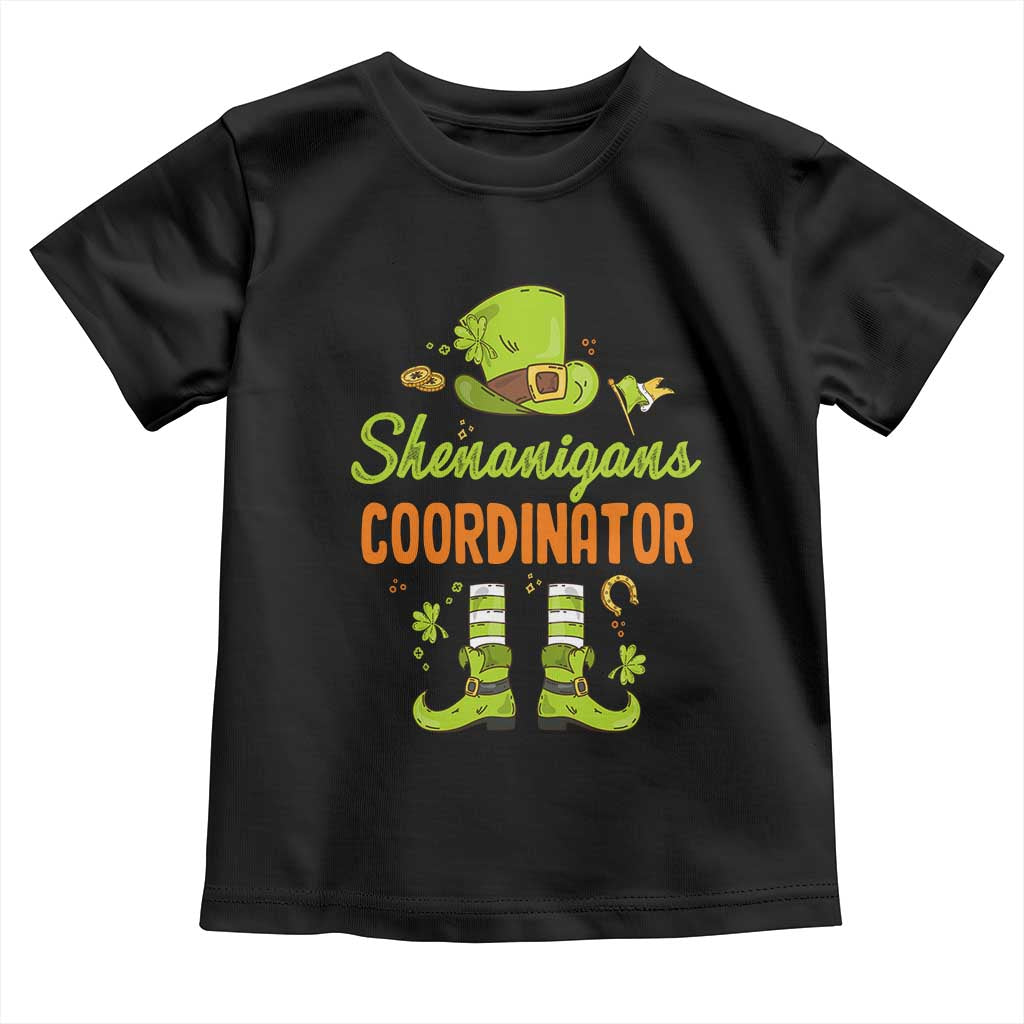 Funny St Patricks Day Toddler T Shirt Shenanigans Coordinator Leprechaun Costume TS02 Black Print Your Wear