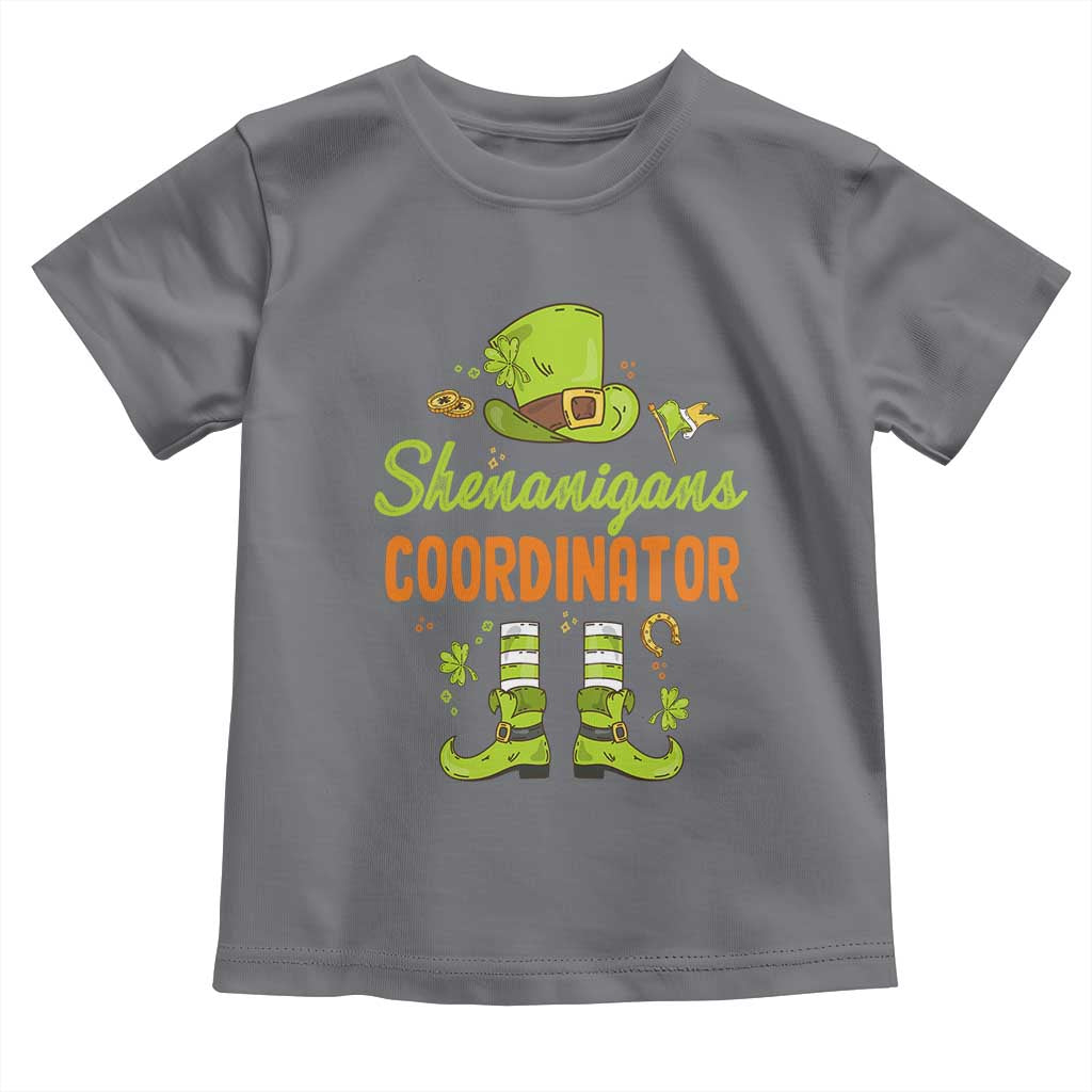 Funny St Patricks Day Toddler T Shirt Shenanigans Coordinator Leprechaun Costume TS02 Charcoal Print Your Wear