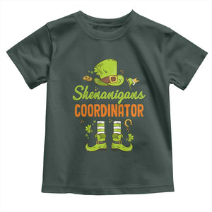 Funny St Patricks Day Toddler T Shirt Shenanigans Coordinator Leprechaun Costume TS02 Dark Forest Green Print Your Wear