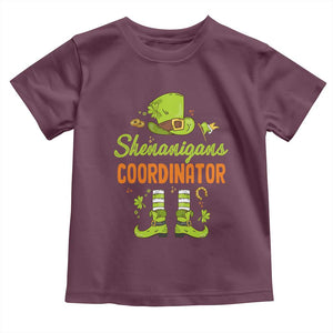 Funny St Patricks Day Toddler T Shirt Shenanigans Coordinator Leprechaun Costume TS02 Maroon Print Your Wear