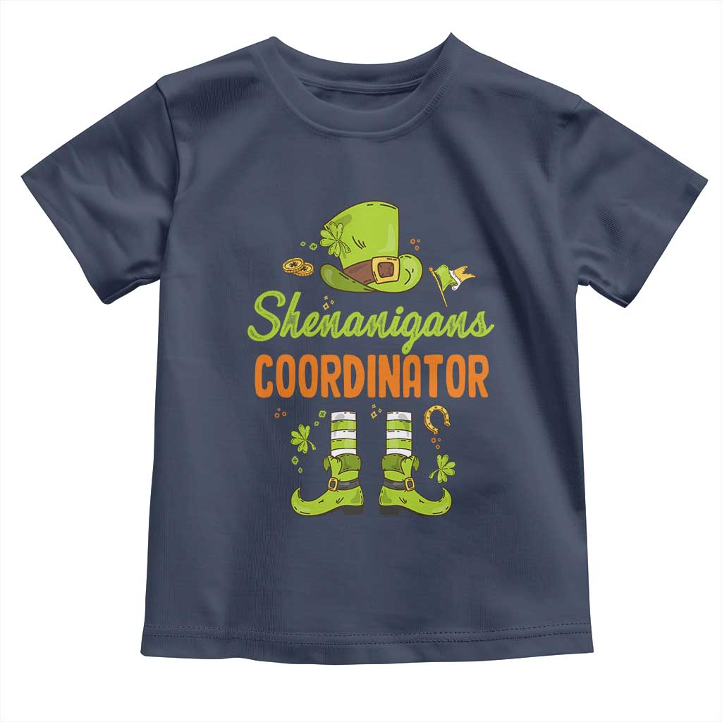 Funny St Patricks Day Toddler T Shirt Shenanigans Coordinator Leprechaun Costume TS02 Navy Print Your Wear