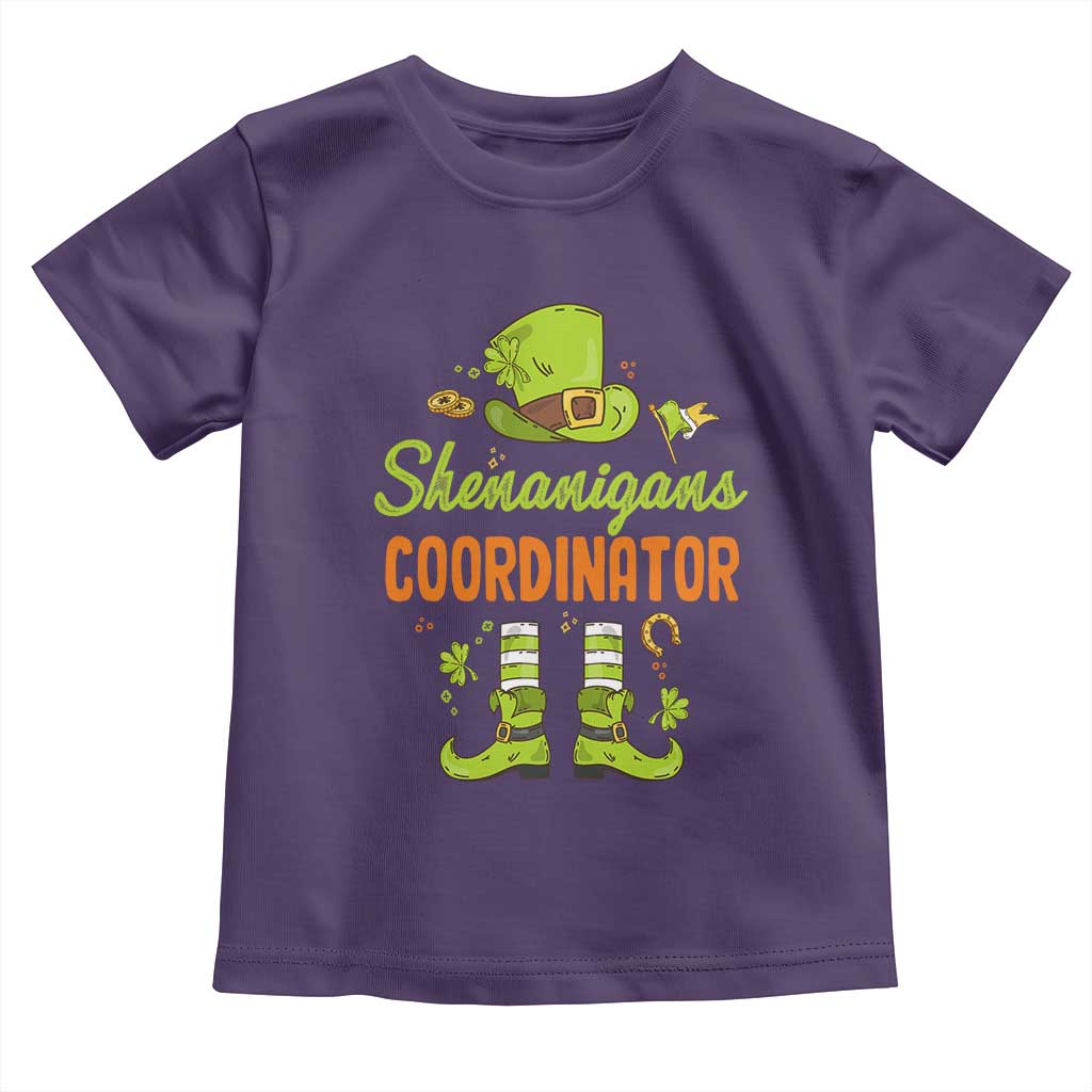 Funny St Patricks Day Toddler T Shirt Shenanigans Coordinator Leprechaun Costume TS02 Purple Print Your Wear