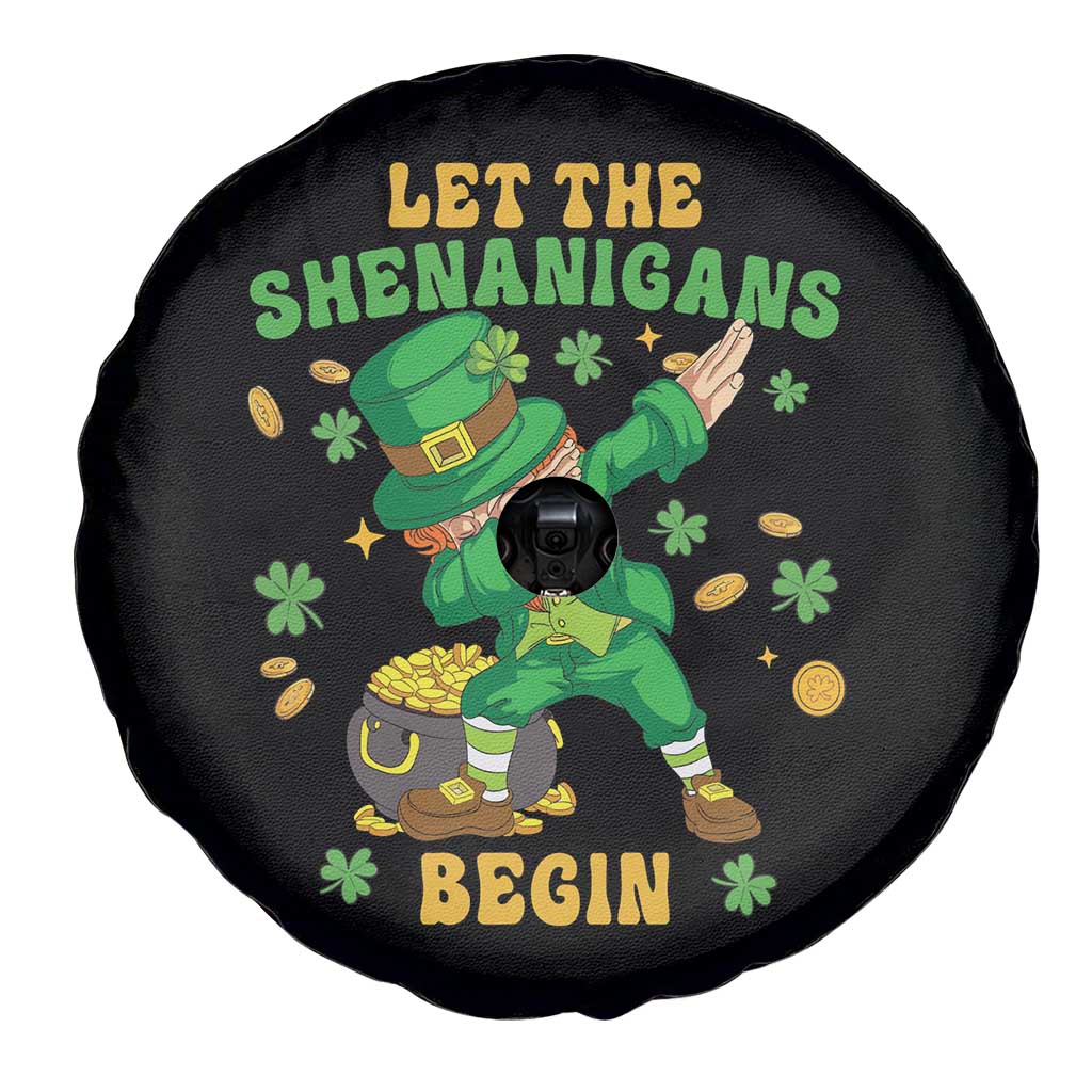 Funny St Patricks Day Spare Tire Cover Let The Shenanigans Begin Dabbing Leprechaun TS02 Print Your Wear