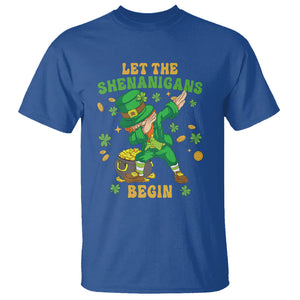 Funny St. Patricks Day T Shirt Let The Shenanigans Begin Dabbing Leprechaun TS02 Royal Blue Printyourwear