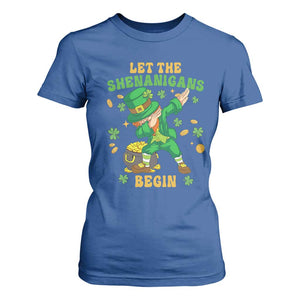 Funny St Patricks Day T Shirt For Women Let The Shenanigans Begin Dabbing Leprechaun TS02 Royal Blue Print Your Wear