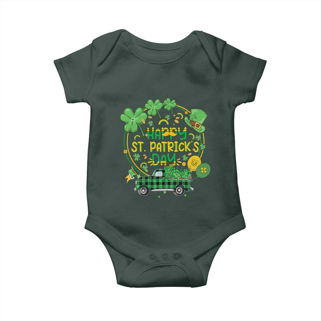 Happy StPatricks Day Baby Onesie Patty's Day Truck Loads of Shamrocks and Lucky Charm TS02 Print Your Wear