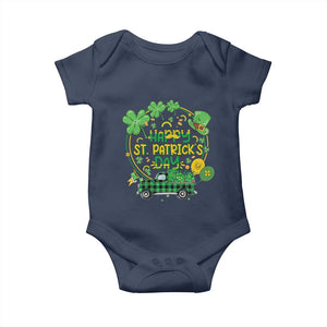 Happy StPatricks Day Baby Onesie Patty's Day Truck Loads of Shamrocks and Lucky Charm TS02 Navy Print Your Wear