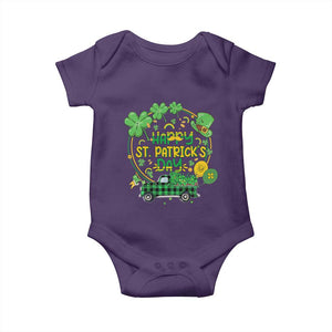 Happy StPatricks Day Baby Onesie Patty's Day Truck Loads of Shamrocks and Lucky Charm TS02 Purple Print Your Wear