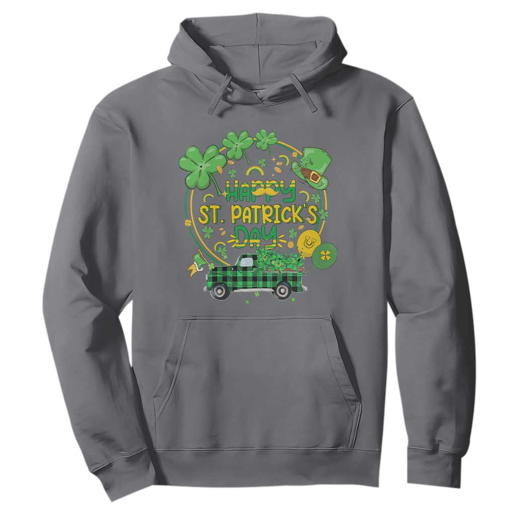 Happy St.Patrick's Day Hoodie Patty's Day Truck Loads of Shamrocks and Lucky Charm TS02 Charcoal Printyourwear
