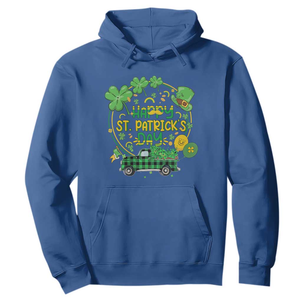 Happy St.Patrick's Day Hoodie Patty's Day Truck Loads of Shamrocks and Lucky Charm TS02 Royal Blue Printyourwear
