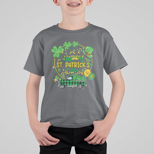 Happy St.Patrick's Day T Shirt For Kid Patty's Day Truck Loads of Shamrocks and Lucky Charm TS02 Charcoal Printyourwear