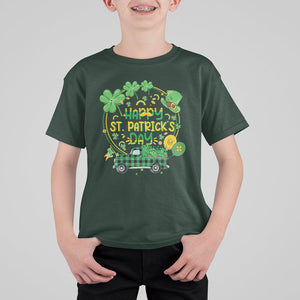 Happy St.Patrick's Day T Shirt For Kid Patty's Day Truck Loads of Shamrocks and Lucky Charm TS02 Dark Forest Green Printyourwear