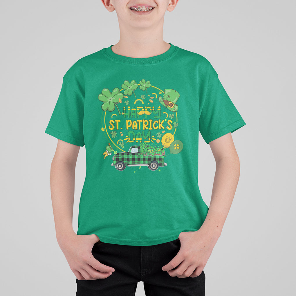 Happy St.Patrick's Day T Shirt For Kid Patty's Day Truck Loads of Shamrocks and Lucky Charm TS02 Irish Green Printyourwear