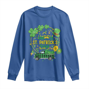 Happy StPatricks Day Long Sleeve Shirt Patty's Day Truck Loads of Shamrocks and Lucky Charm TS02 Royal Blue Print Your Wear
