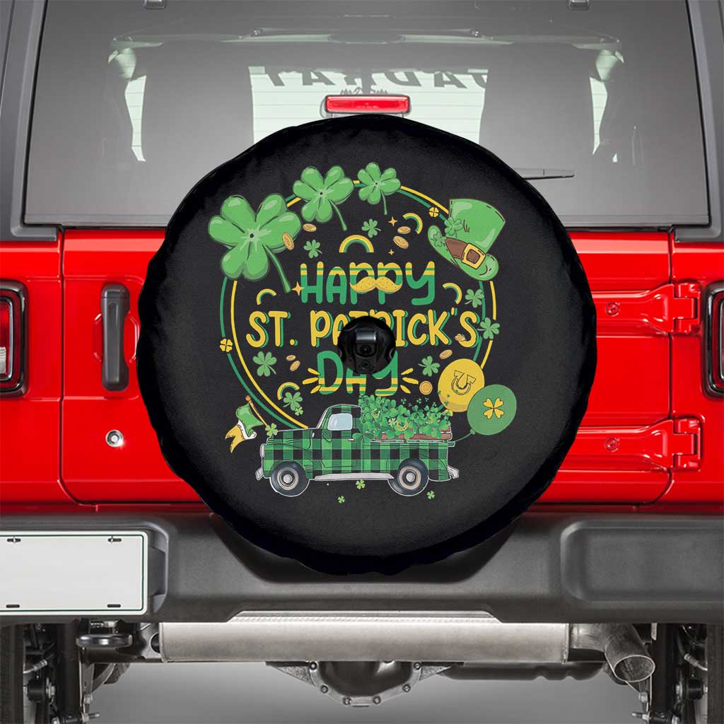 Happy StPatricks Day Spare Tire Cover Patty's Day Truck Loads of Shamrocks and Lucky Charm TS02 Black Print Your Wear