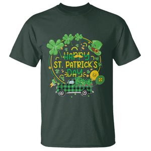 Happy St.Patrick's Day T Shirt Patty's Day Truck Loads of Shamrocks and Lucky Charm TS02 Dark Forest Green Printyourwear